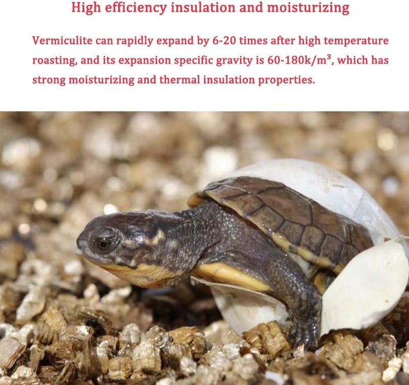 Flushbay Reptile Feeding Box Turtle Transport Breeding Box Egg Incubator Container with 1.1lb Reptile Substrate Vermiculite Bedding for Snake Tortoise Lizard Hatching Eggs - Image 5